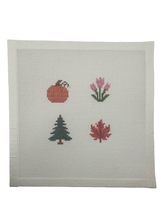 Seasonal Wreath Bauble - 18 mesh - 8 x 8 - Needlepoint Canvas