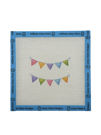 Happy Birthday Banner - 13 mesh - 7 x 7 - Needlepoint Canvas
