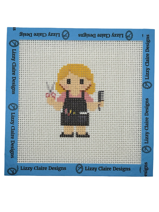 Hairdresser Lizzy Claire - 13 mesh - 6 x 6 - Needlepoint Canvas