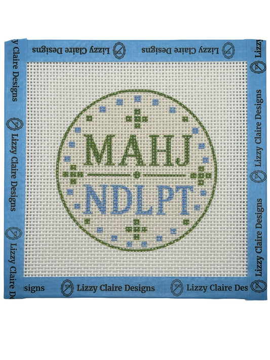 MAHJ/NDLPT (Green) - 13 mesh - 4 inch Round - 6 x 6 - Needlepoint Canvas