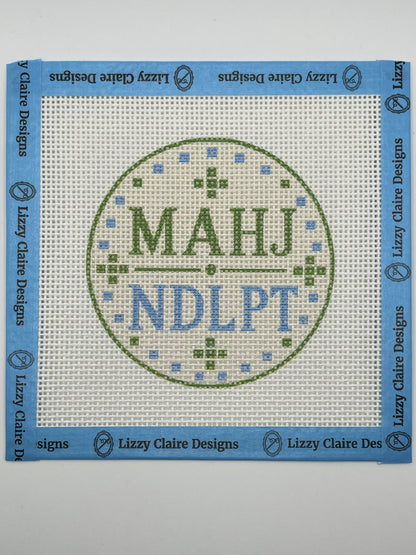 MAHJ/NDLPT (Green) - 13 mesh - 4 inch Round - 6 x 6 - Needlepoint Canvas