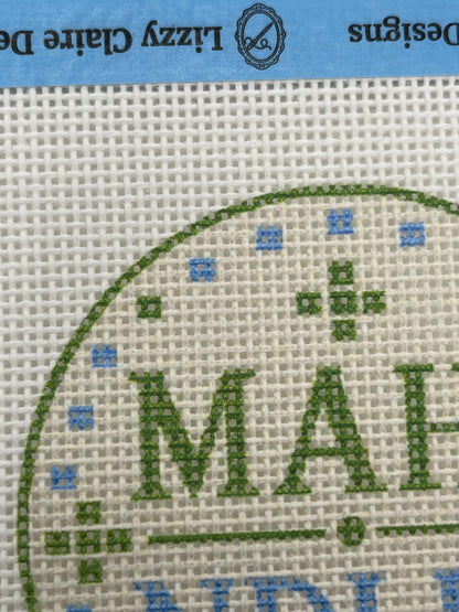 MAHJ/NDLPT (Green) - 13 mesh - 4 inch Round - 6 x 6 - Needlepoint Canvas