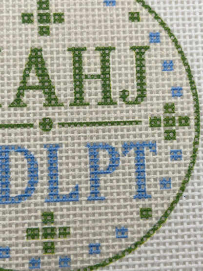 MAHJ/NDLPT (Green) - 13 mesh - 4 inch Round - 6 x 6 - Needlepoint Canvas