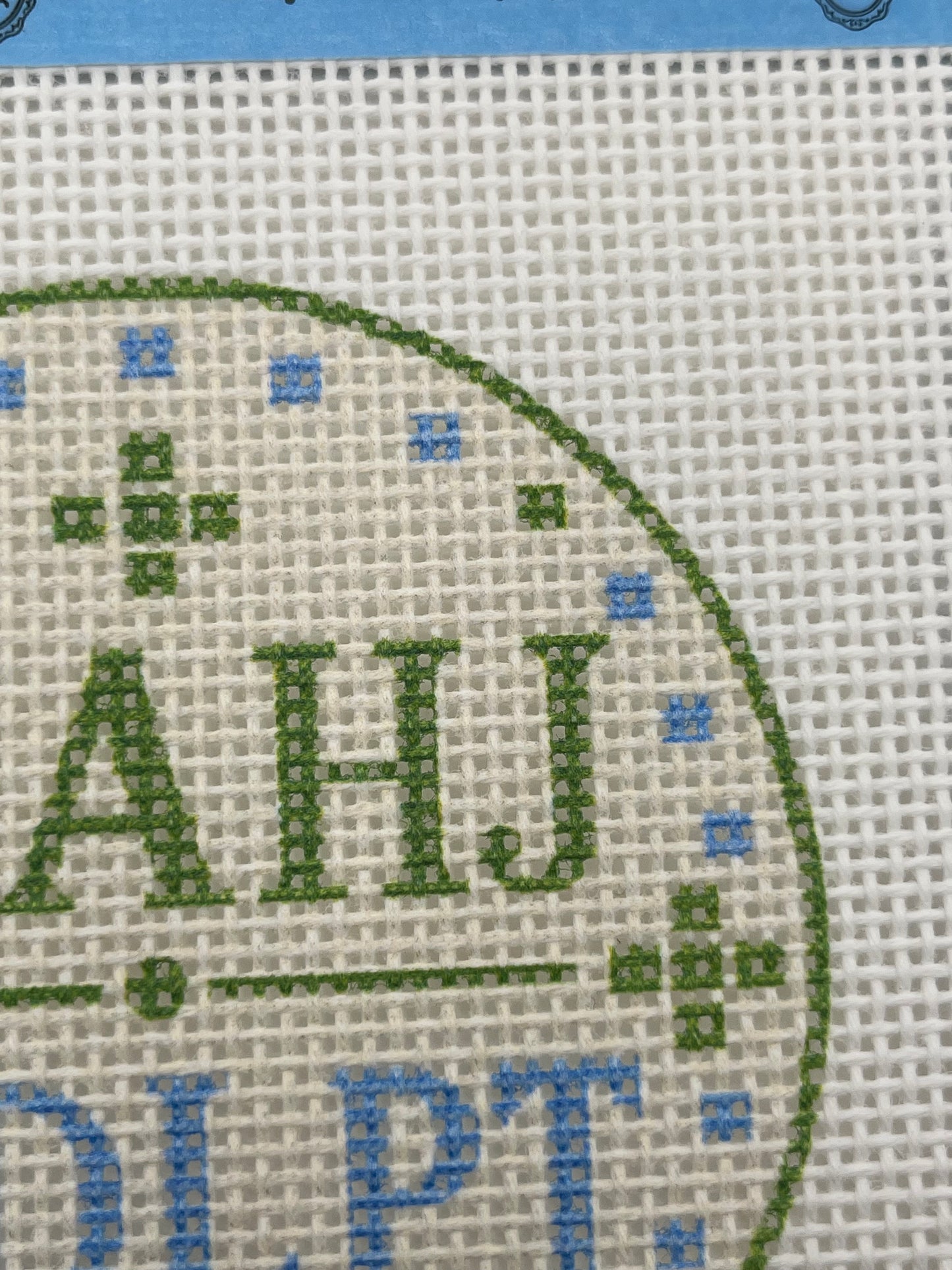 MAHJ/NDLPT (Green) - 13 mesh - 4 inch Round - 6 x 6 - Needlepoint Canvas