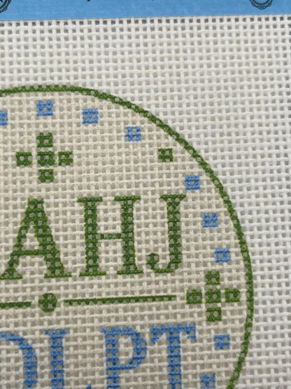 MAHJ/NDLPT (Green) - 13 mesh - 4 inch Round - 6 x 6 - Needlepoint Canvas