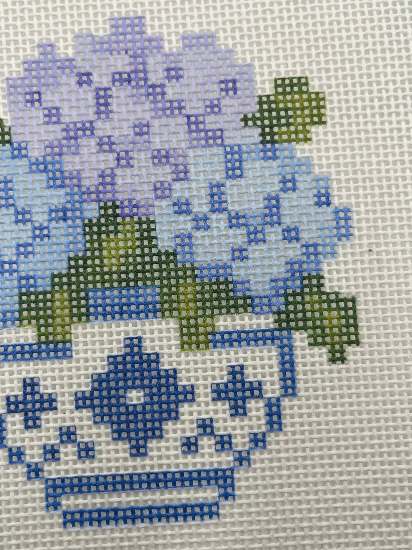 Hydrangeas in a Ginger Jar - 13 mesh - 8 x 10 - Needlepoint Canvas