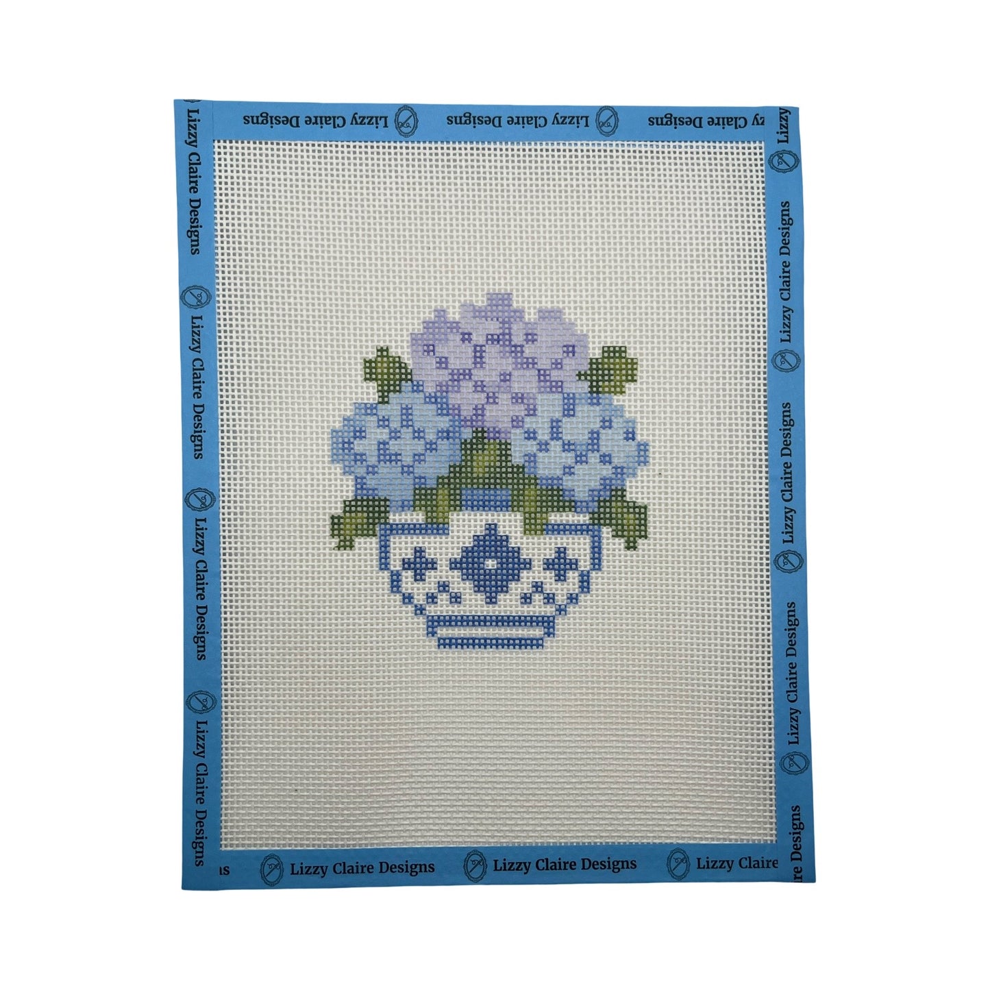 Hydrangeas in a Ginger Jar - 13 mesh - 8 x 10 - Needlepoint Canvas