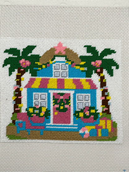 Lizzy Claire's Happy Neighborhood Beach House - 13 mesh - 10 x 10 -  Needlepoint Canvas
