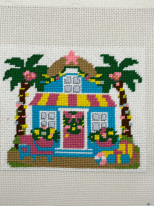Lizzy Claire's Happy Neighborhood Beach House - 13 mesh - 10 x 10 -  Needlepoint Canvas