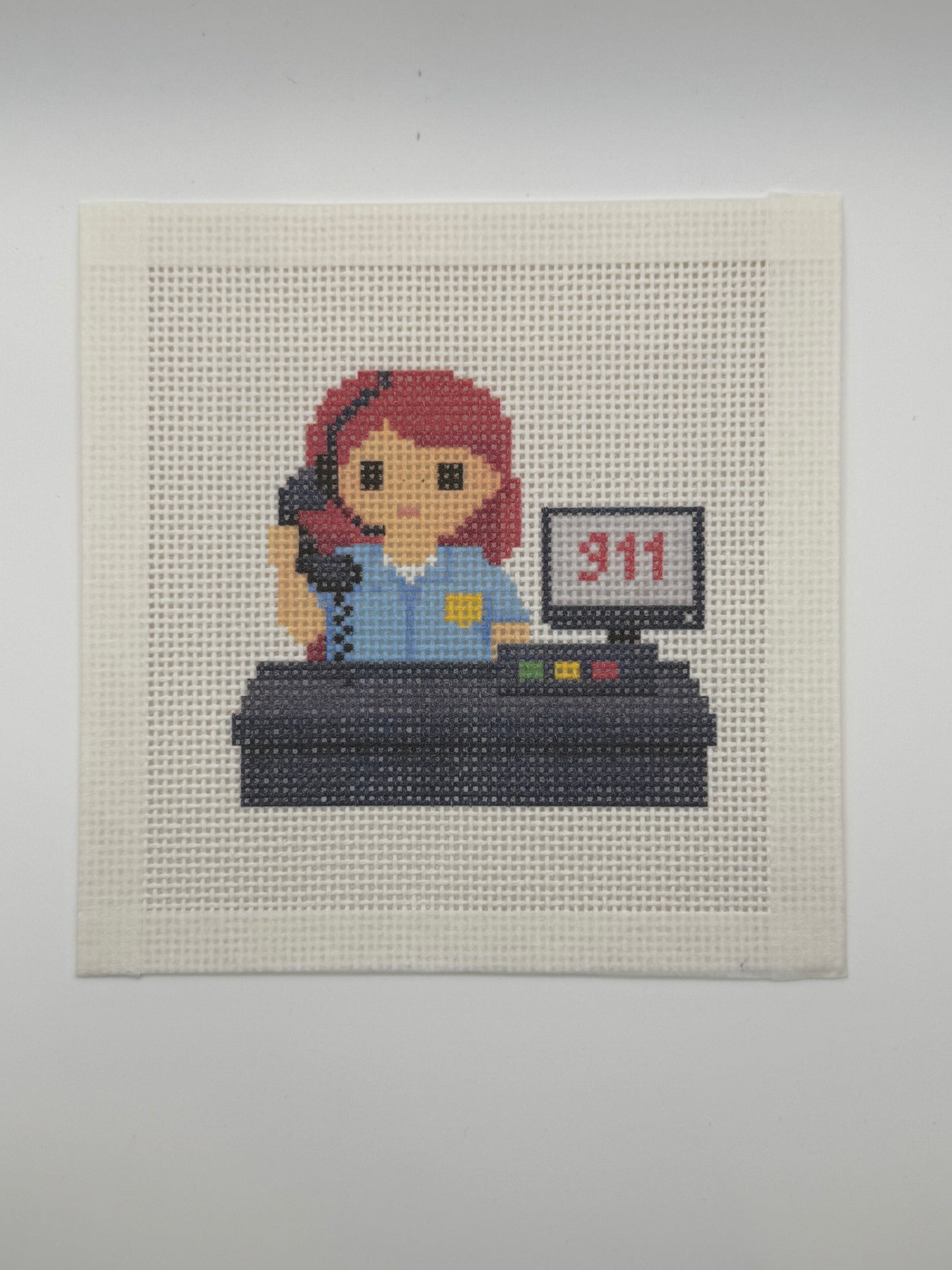 911 Operator Lizzy Claire - 13 mesh - 6 x 6 - Needlepoint Canvas