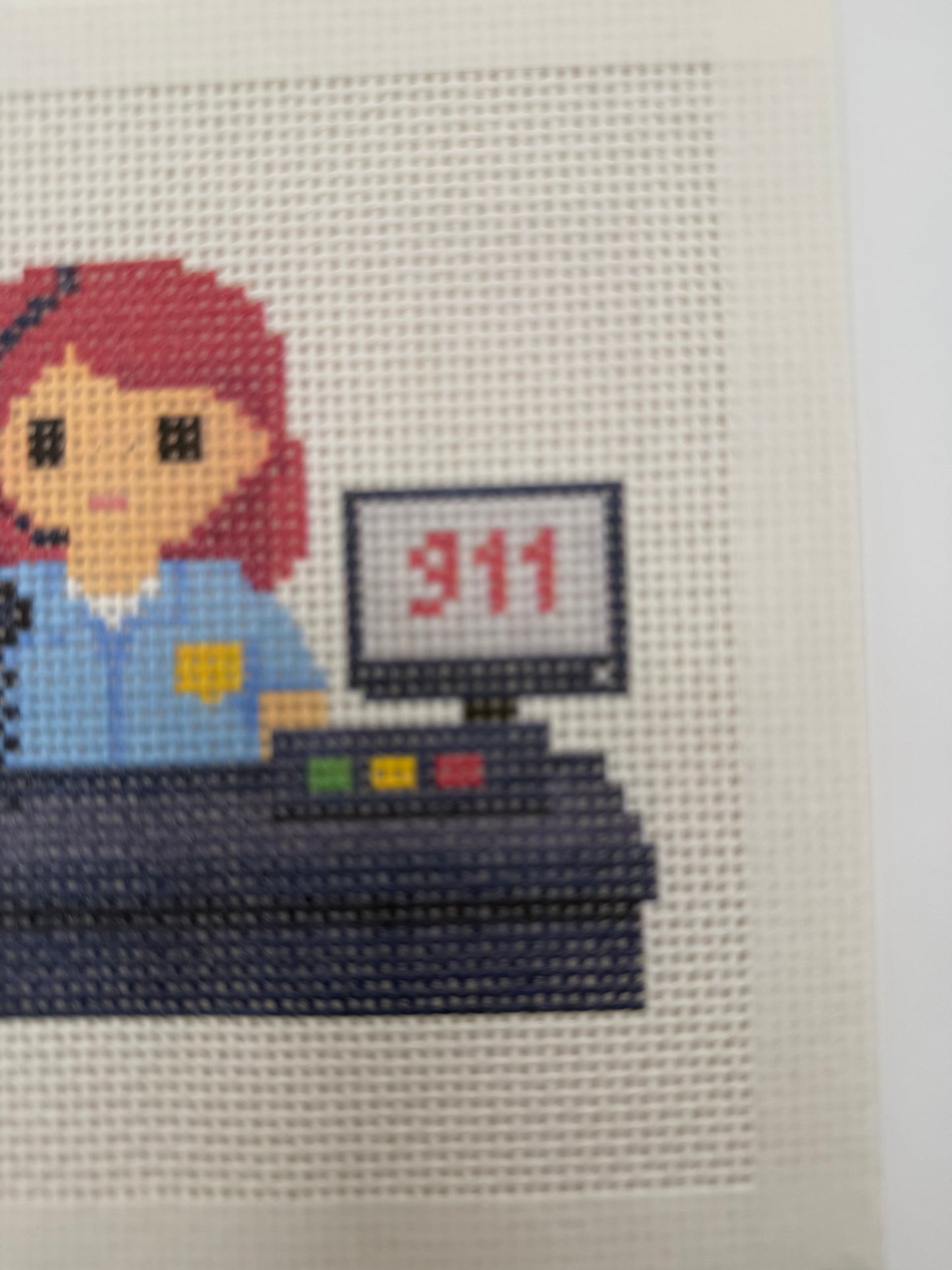 911 Operator Lizzy Claire - 13 mesh - 6 x 6 - Needlepoint Canvas