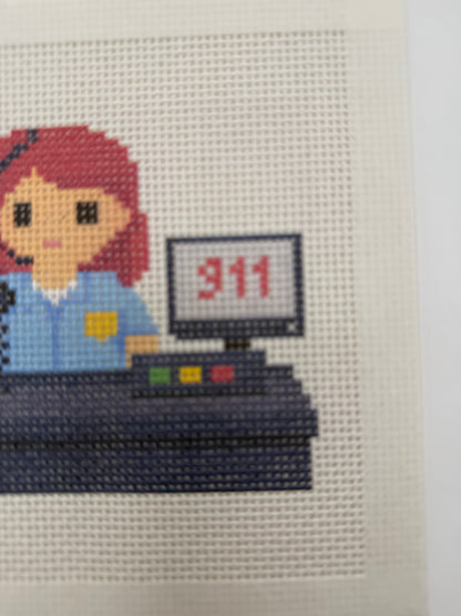 911 Operator Lizzy Claire - 13 mesh - 6 x 6 - Needlepoint Canvas