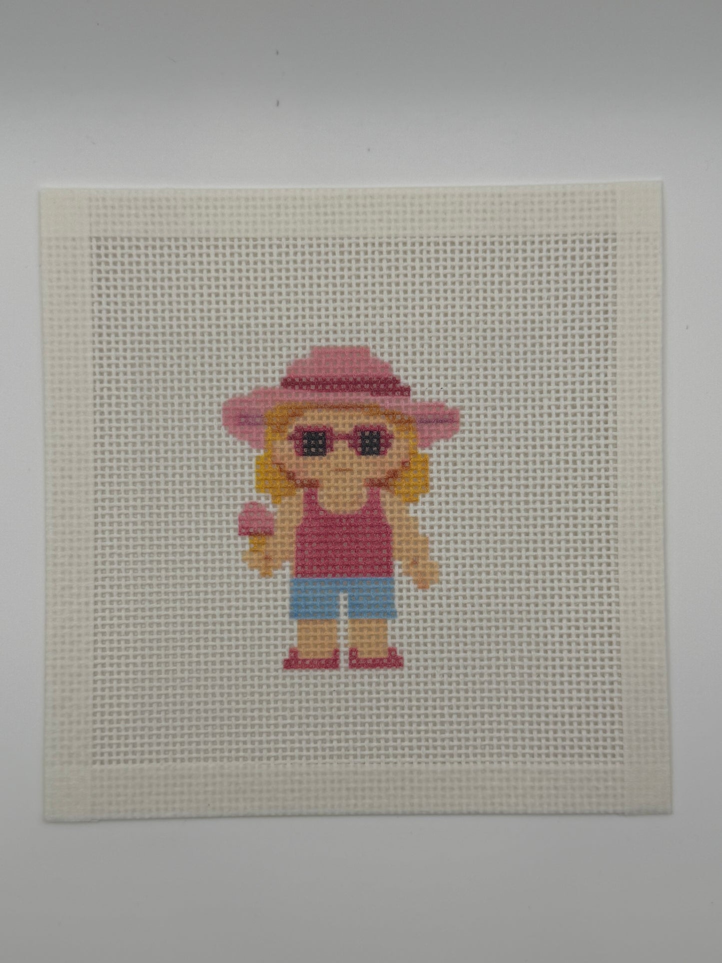 Summer Lizzy Claire - 13 mesh - 6 x 6 - Needlepoint Canvas