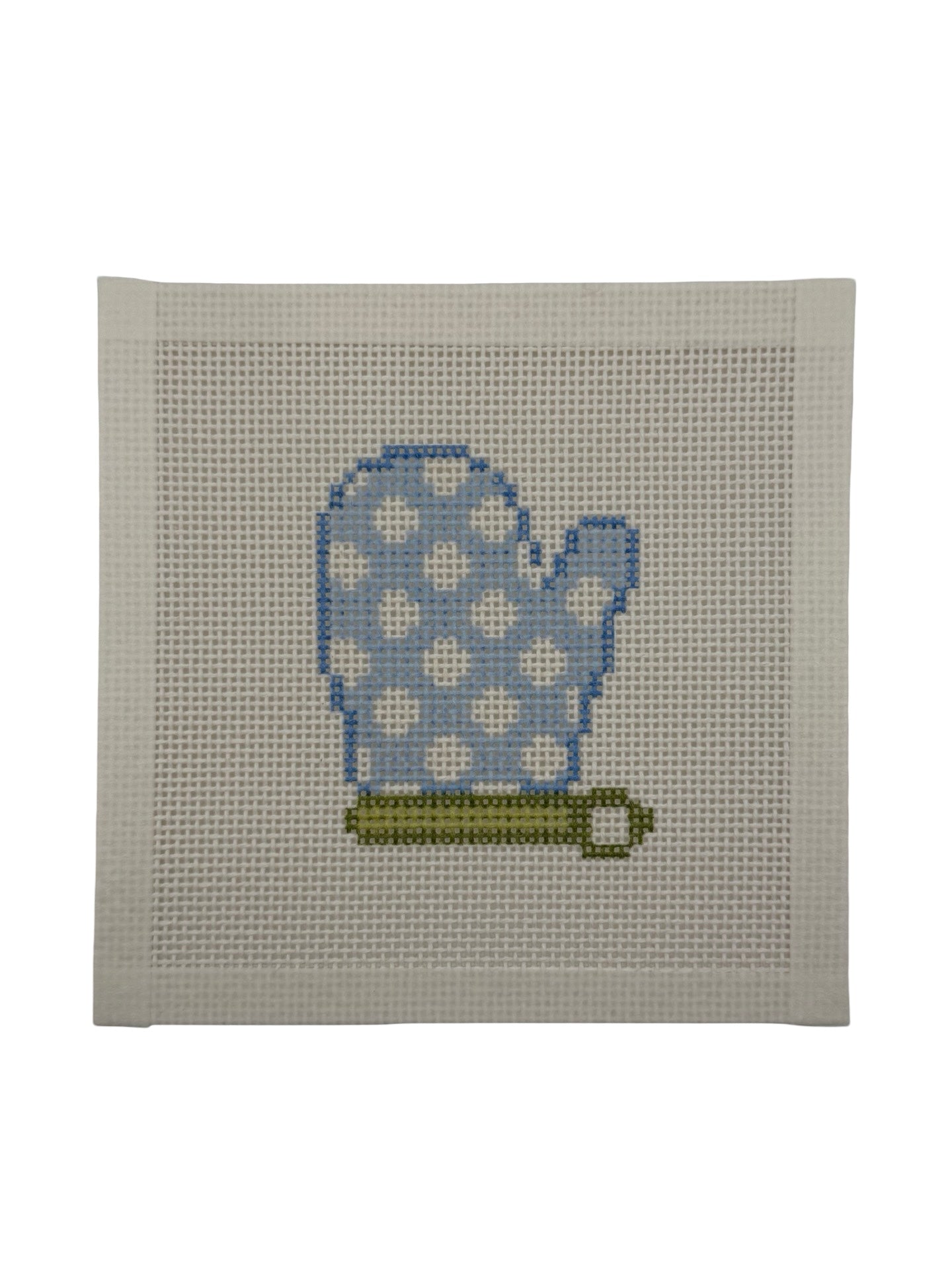 Blue Oven Mitt - 13 mesh - 6 x 6 - Needlepoint Canvas