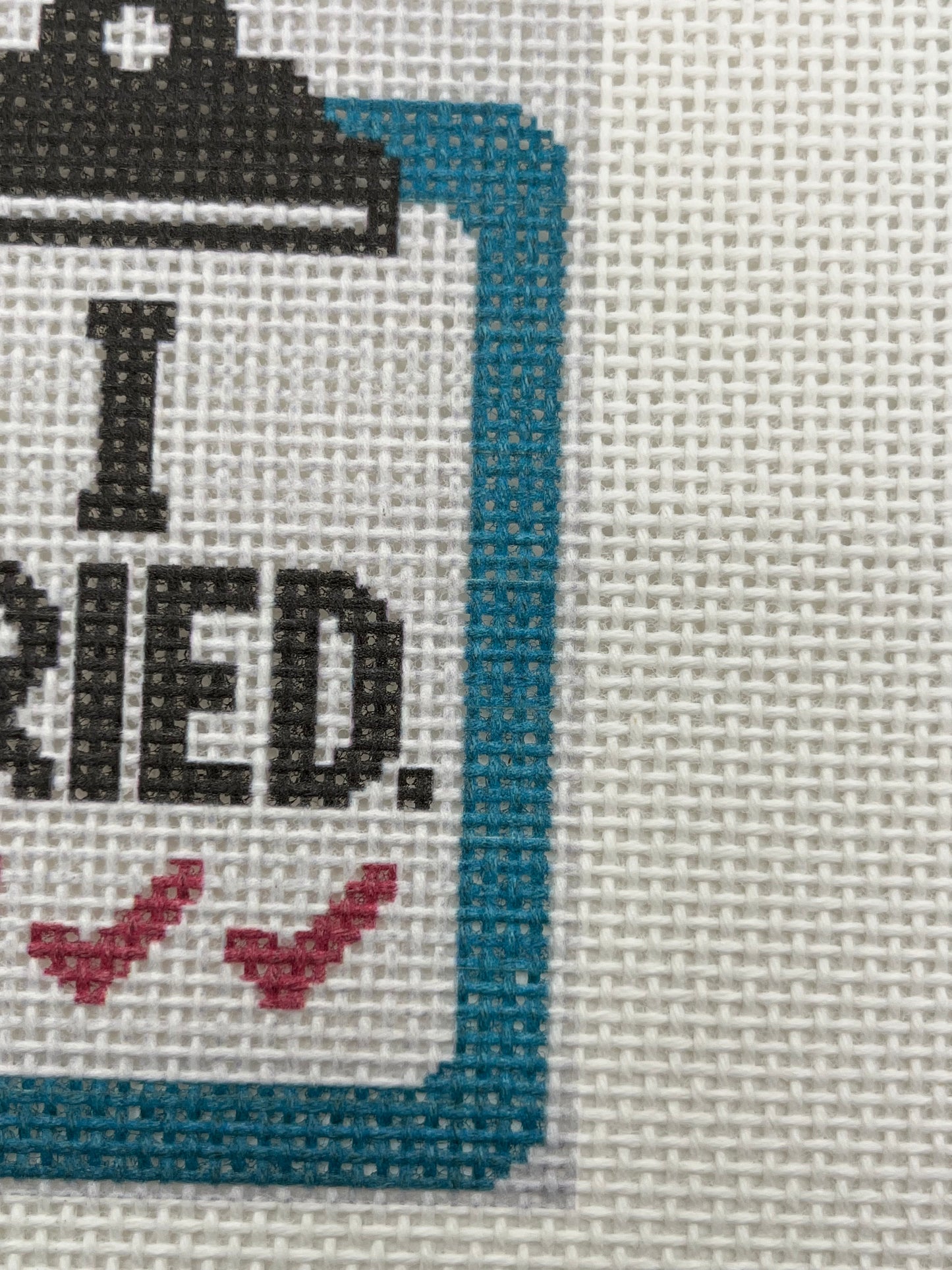 I Tried Clipboard - 13 mesh - 7 x 7 - Needlepoint Canvas