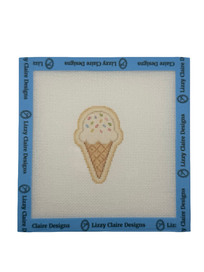 Ice Cream Cone - The Royal Icing Collection - 18 mesh - 6 x 6 - Needlepoint Canvas