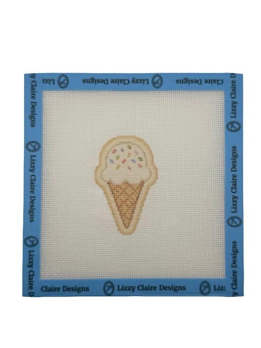 Ice Cream Cone - The Royal Icing Collection - 18 mesh - 6 x 6 - Needlepoint Canvas