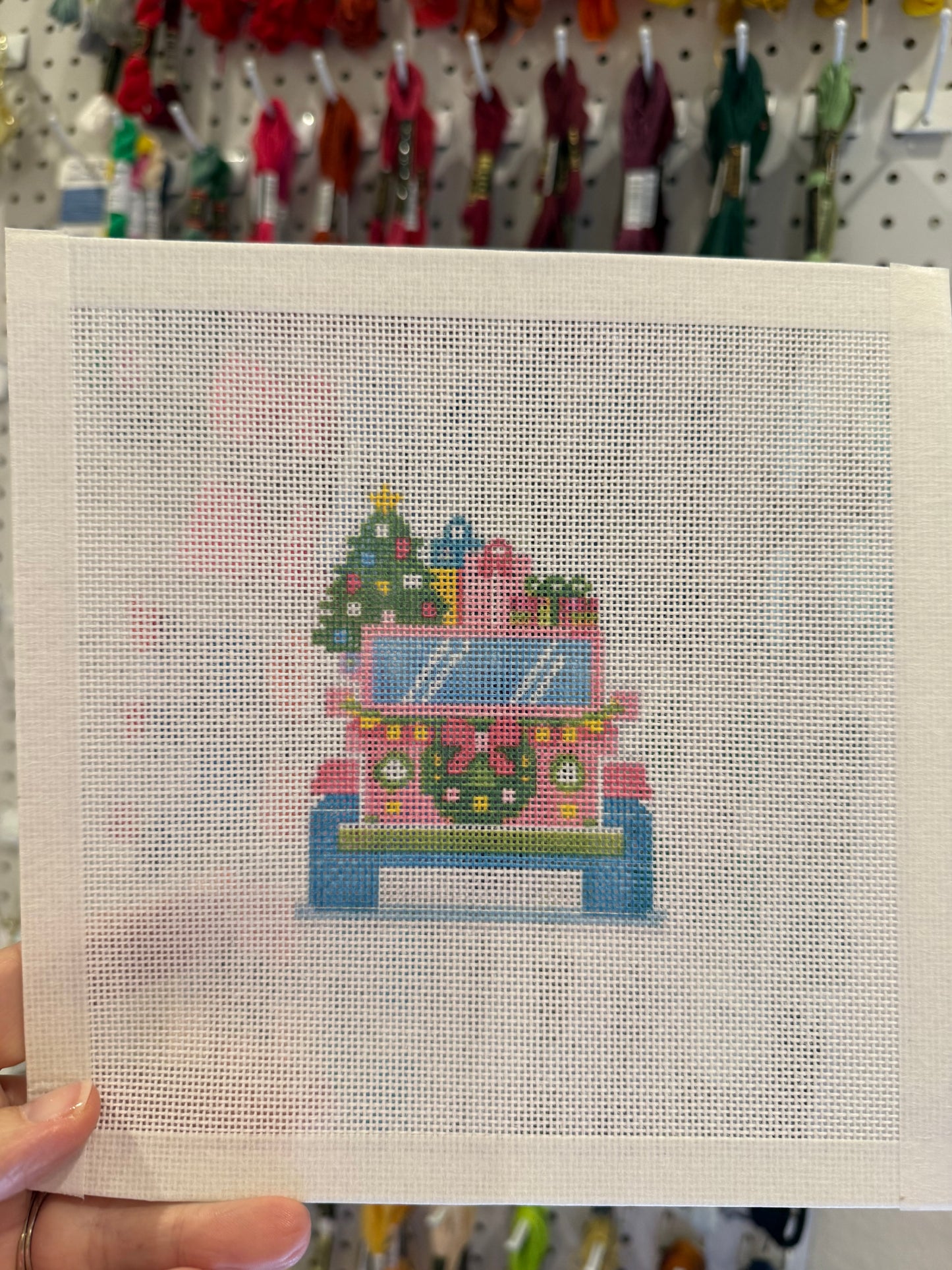 Lizzy Claire's Happy Neighborhood SUV - 18 mesh - 6 x 6 - Needlepoint Canvas