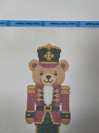 Lizzy Claire's Happy Neighborhood Large Teddybear Nutcracker - 13 mesh - 12 x 12 - Needlepoint Canvas