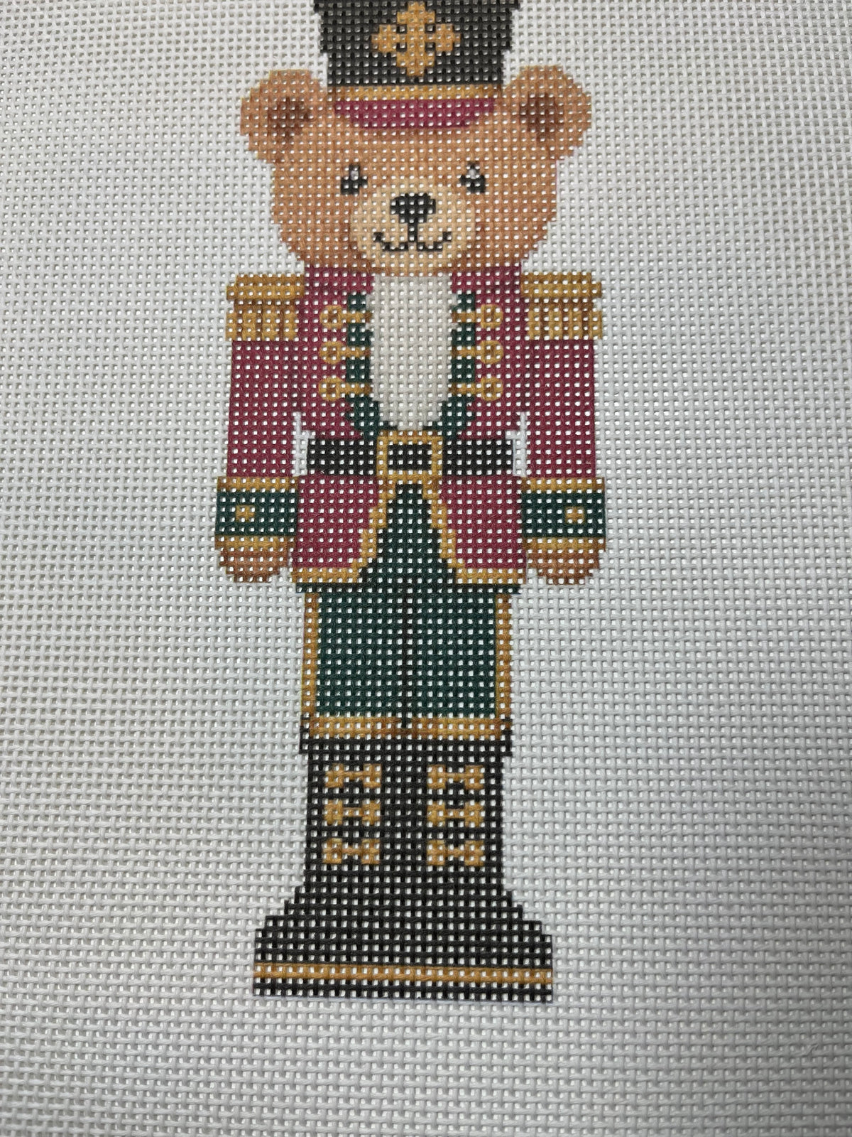 Lizzy Claire's Happy Neighborhood Large Teddybear Nutcracker - 13 mesh - 12 x 12 - Needlepoint Canvas