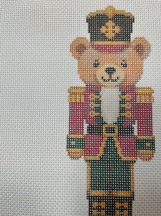 Lizzy Claire's Happy Neighborhood Large Teddybear Nutcracker - 13 mesh - 12 x 12 - Needlepoint Canvas