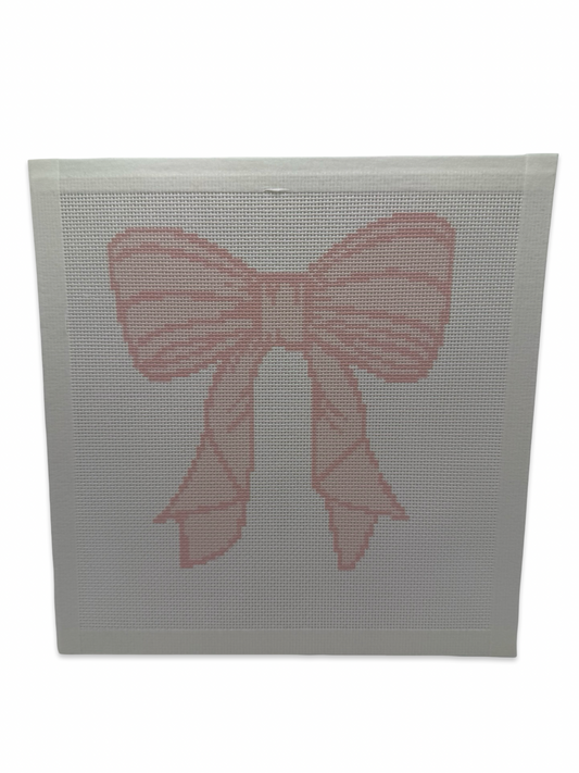 Large Pink Bow Needlepoint Canvas