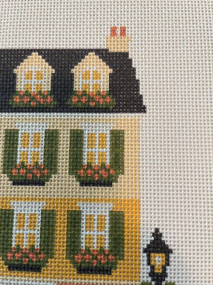 Lizzy Claire's Happy Neighborhood Candy Corn Townhouse - 13 mesh - 12 x 12 - Needlepoint Canvas