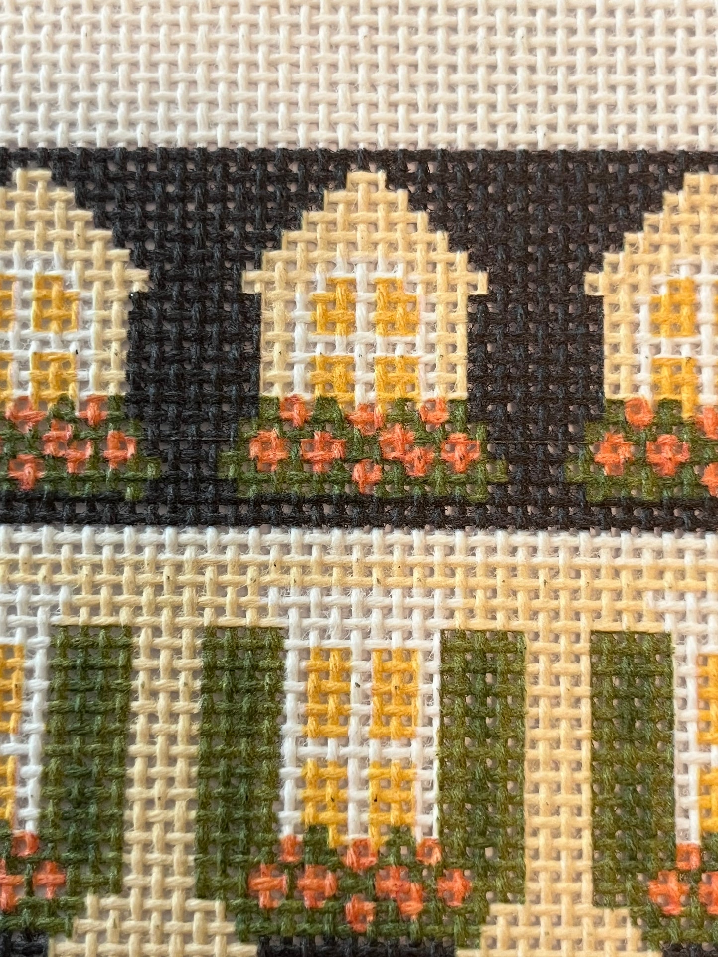 Lizzy Claire's Happy Neighborhood Candy Corn Townhouse - 13 mesh - 12 x 12 - Needlepoint Canvas