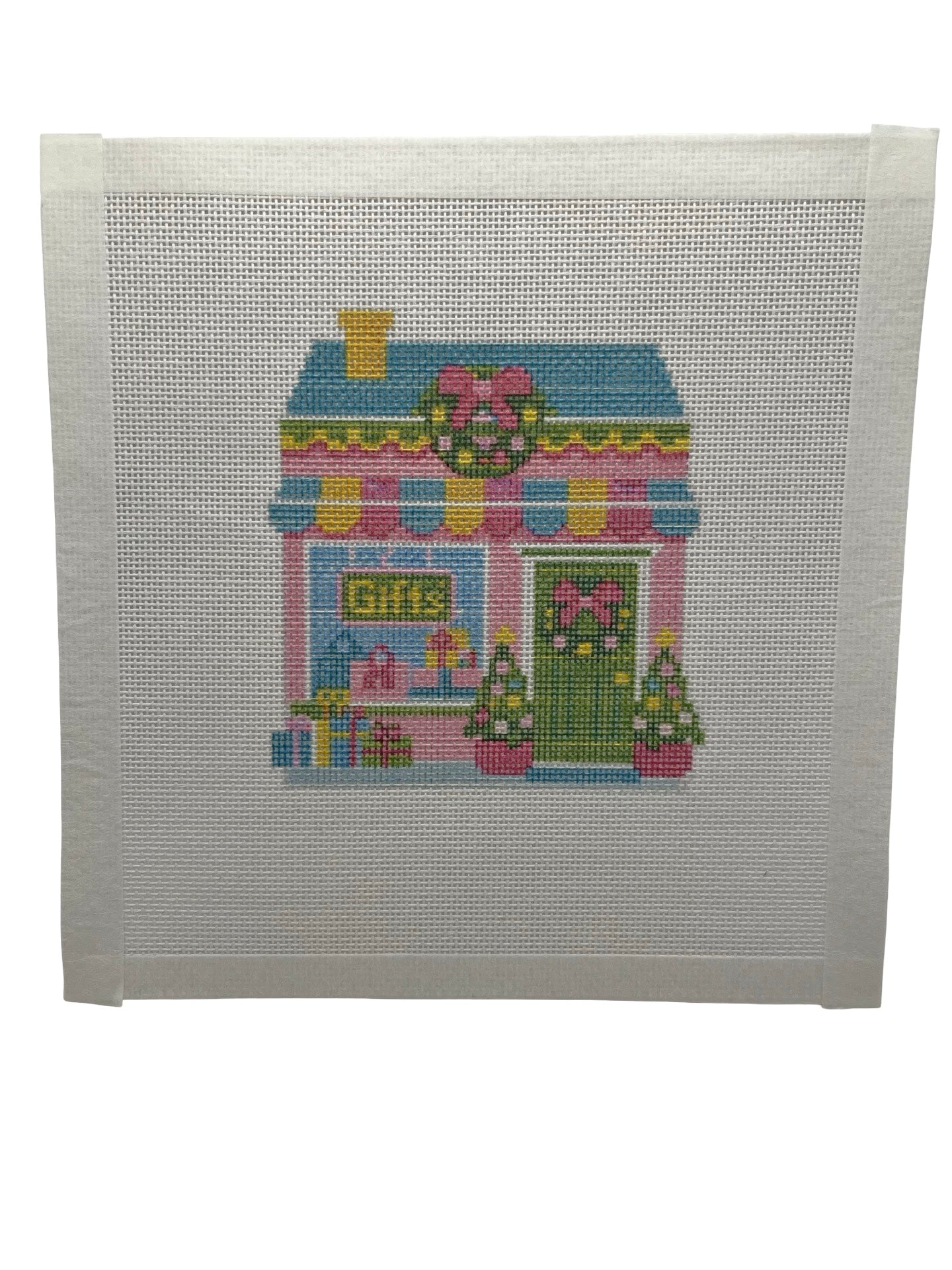 Lizzy Claire's Happy Neighborhood Gift Shop  - 18 mesh - 8 x 8 - Needlepoint Canvas