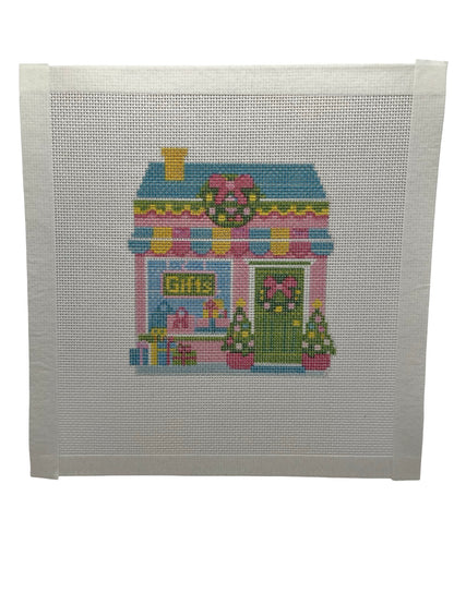 Lizzy Claire's Happy Neighborhood Gift Shop  - 18 mesh - 8 x 8 - Needlepoint Canvas