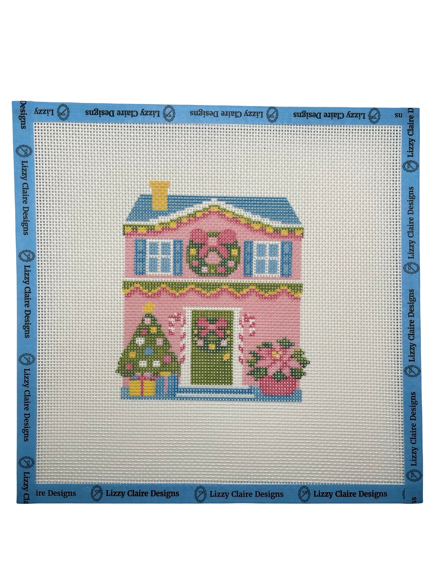 Lizzy Claire's Happy Neighborhood House - 13 mesh - 10 x 10 -  Needlepoint Canvas