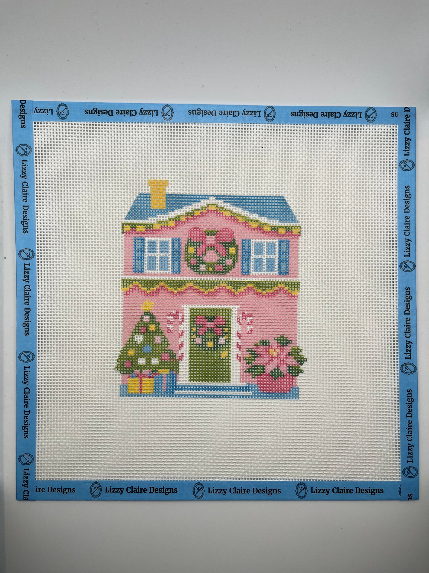 Lizzy Claire's Happy Neighborhood House - 13 mesh - 10 x 10 -  Needlepoint Canvas