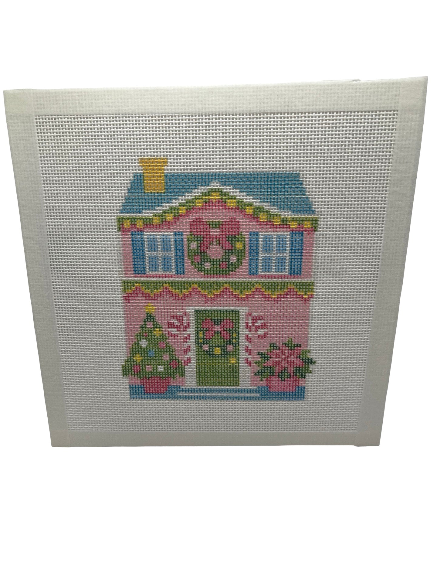 Lizzy Claire's Happy Neighborhood House - 18 mesh - 8 x 8 - Needlepoint Canvas