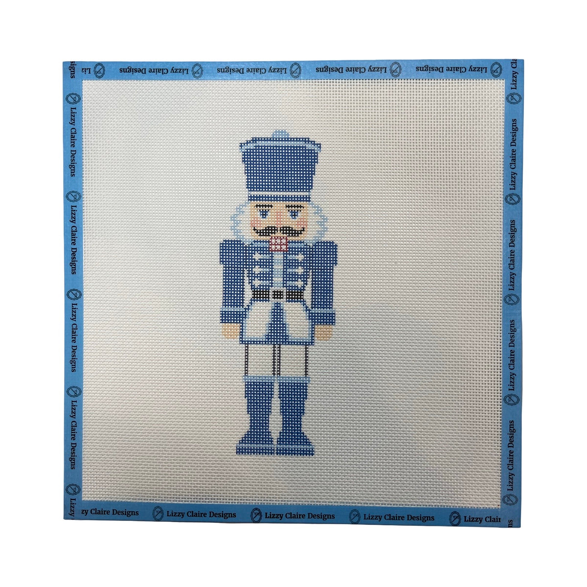 Lizzy Claire's Happy Neighborhood Large Blue Nutcracker - 13 mesh - 12 x 12 - Needlepoint Canvas