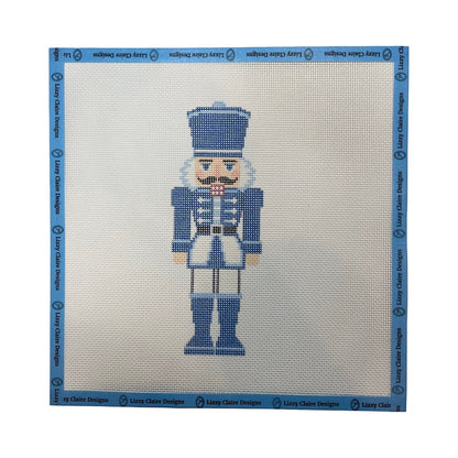 Lizzy Claire's Happy Neighborhood Large Blue Nutcracker - 13 mesh - 12 x 12 - Needlepoint Canvas