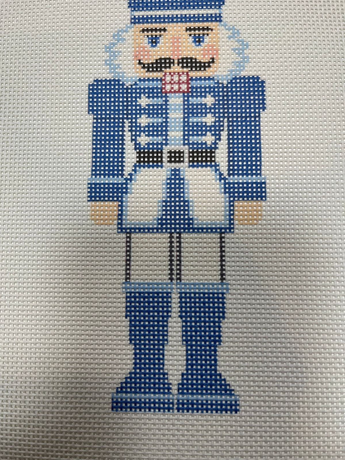 Lizzy Claire's Happy Neighborhood Large Blue Nutcracker - 13 mesh - 12 x 12 - Needlepoint Canvas