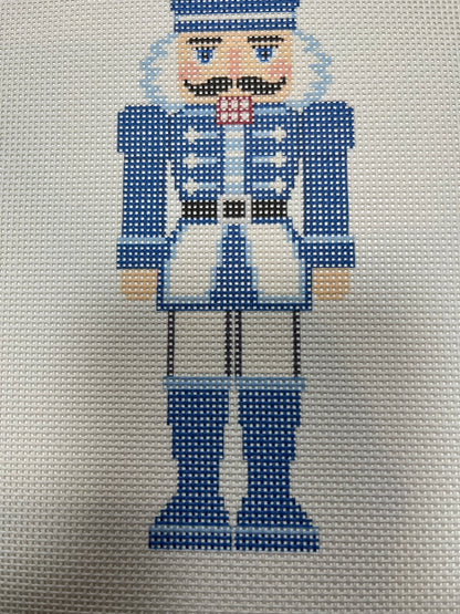 Lizzy Claire's Happy Neighborhood Large Blue Nutcracker - 13 mesh - 12 x 12 - Needlepoint Canvas