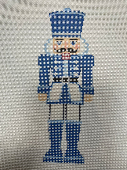 Lizzy Claire's Happy Neighborhood Large Blue Nutcracker - 13 mesh - 12 x 12 - Needlepoint Canvas