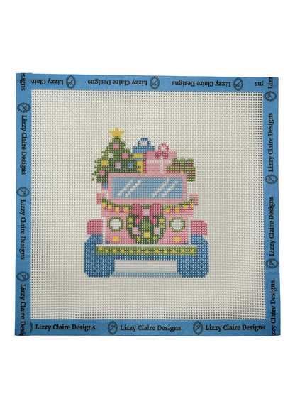 Lizzy Claire's Happy Neighborhood SUV - 13 mesh - 8 x 8 - Needlepoint Canvas