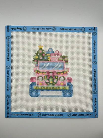 Lizzy Claire's Happy Neighborhood SUV - 13 mesh - 8 x 8 - Needlepoint Canvas