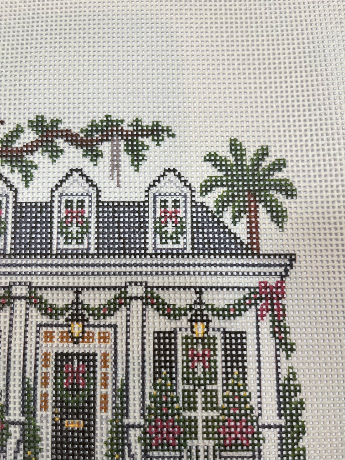 Lizzy Claire's Happy Neighborhood Low Country House - 13 mesh - 12 x 12 - Needlepoint Canvas