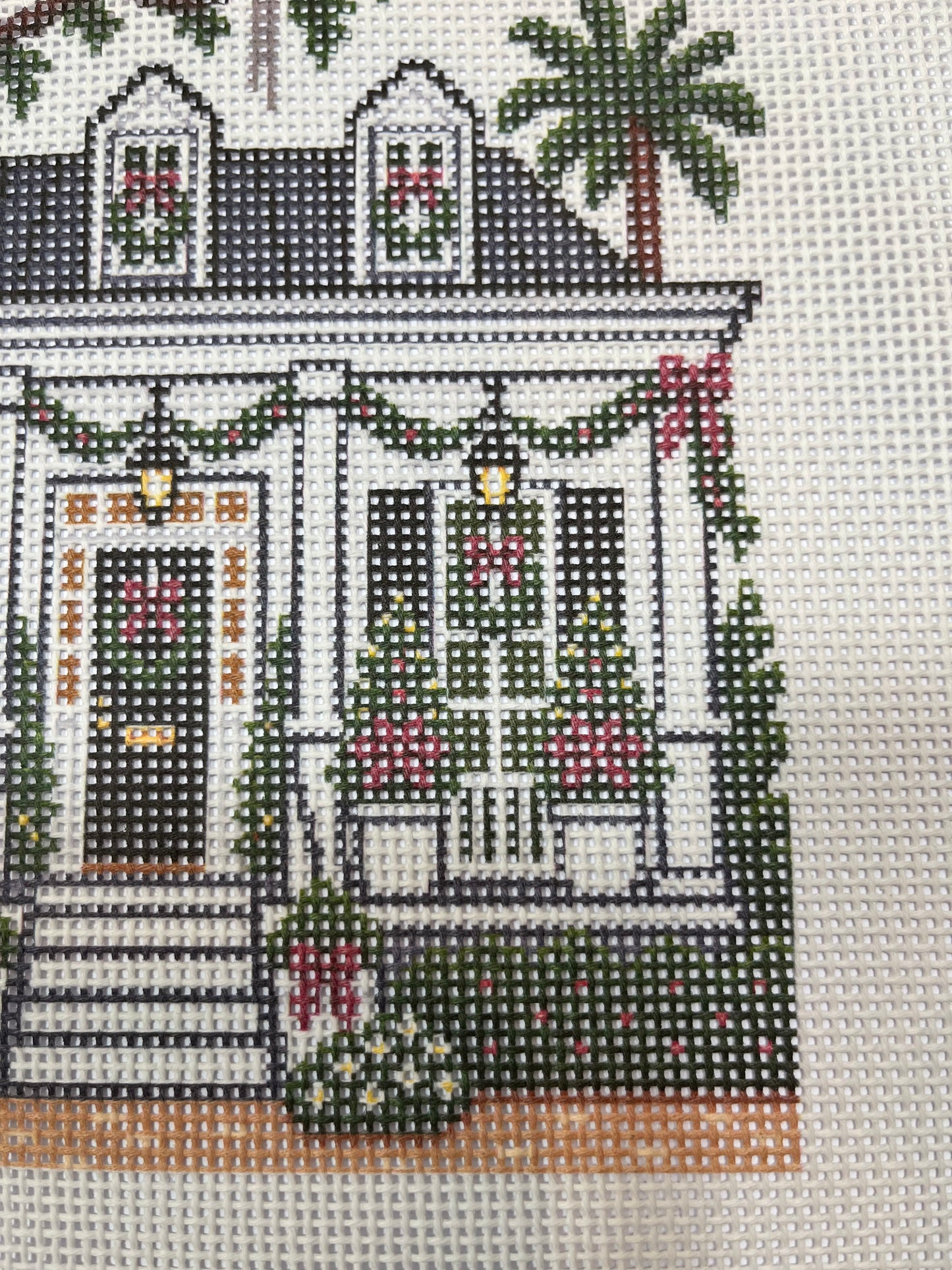 Lizzy Claire's Happy Neighborhood Low Country House - 13 mesh - 12 x 12 - Needlepoint Canvas