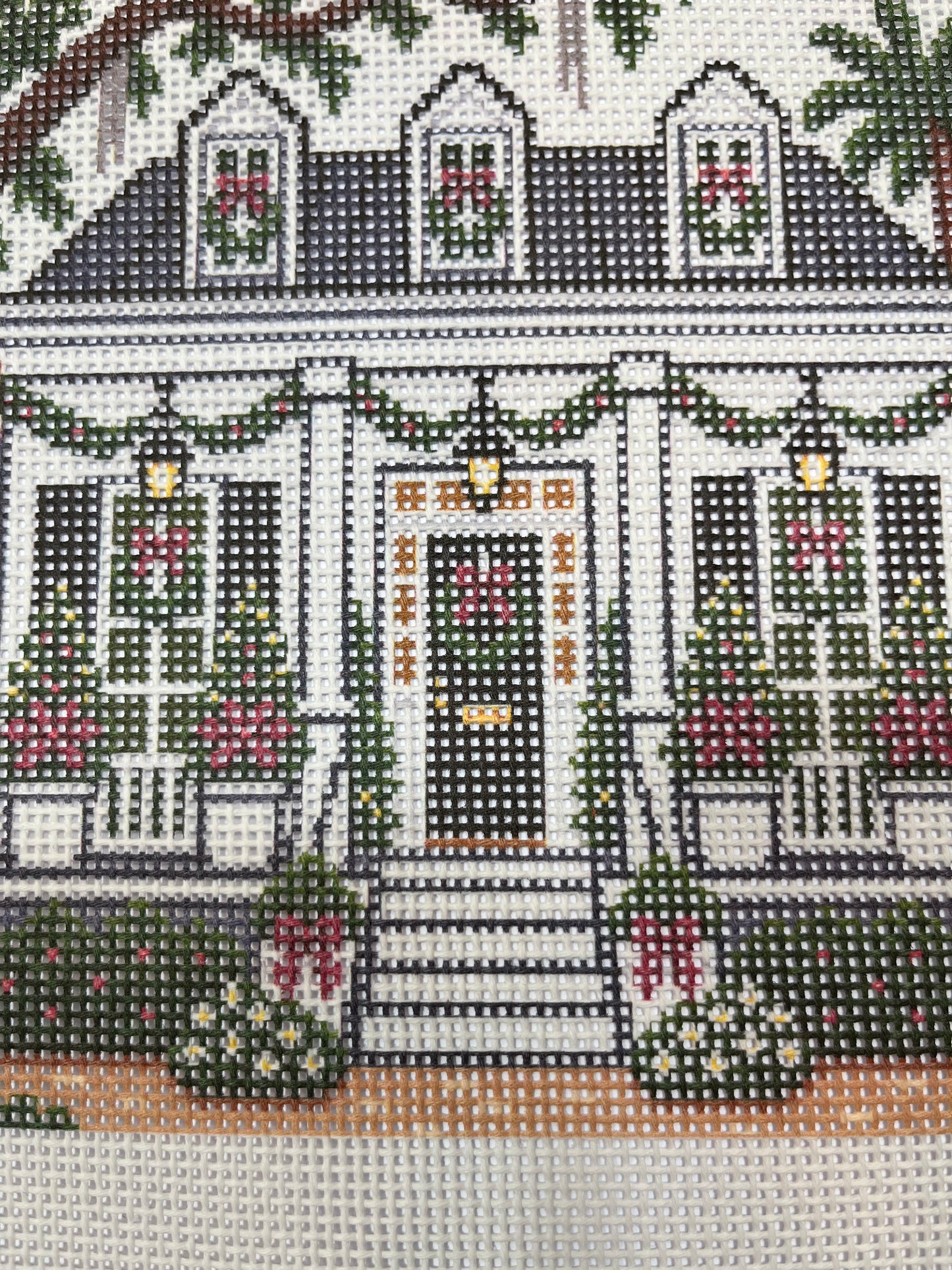 Lizzy Claire's Happy Neighborhood Low Country House - 13 mesh - 12 x 12 - Needlepoint Canvas