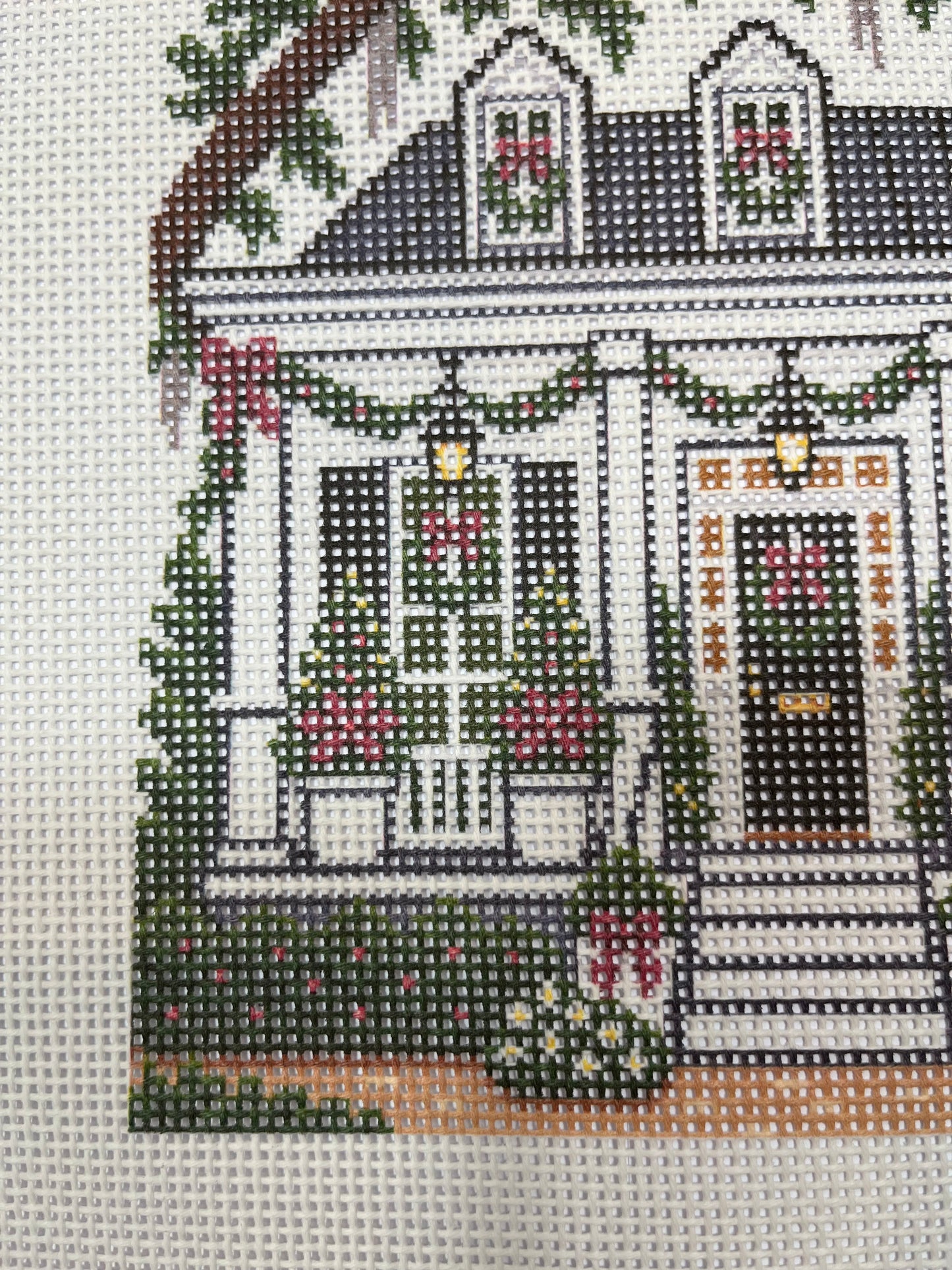 Lizzy Claire's Happy Neighborhood Low Country House - 13 mesh - 12 x 12 - Needlepoint Canvas