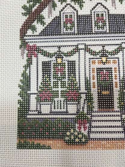 Lizzy Claire's Happy Neighborhood Low Country House - 13 mesh - 12 x 12 - Needlepoint Canvas