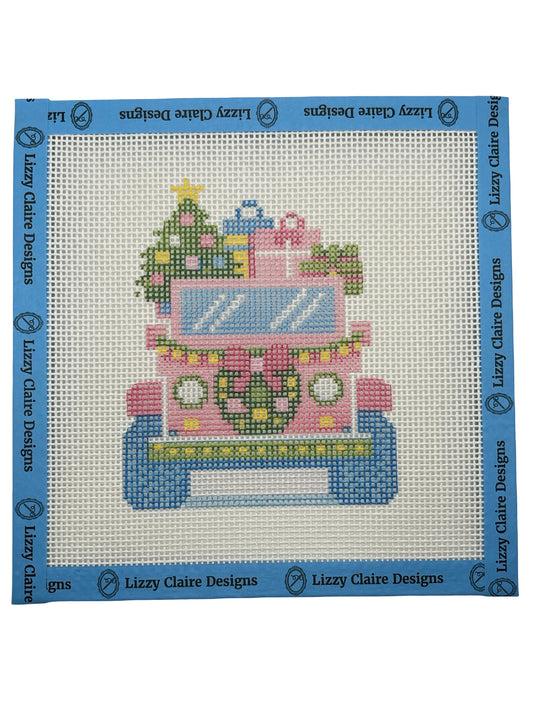 Lizzy Claire's Happy Neighborhood SUV - 13 mesh - 7 x 7 - Needlepoint Canvas