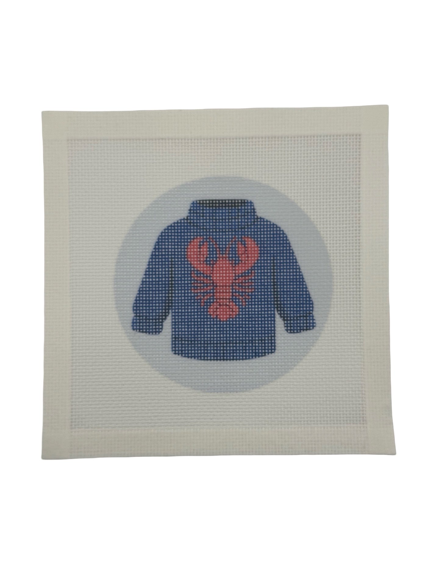 Lobster Sweater - 18 mesh - 4 inch Round - 6 x 6 - Needlepoint Canvas
