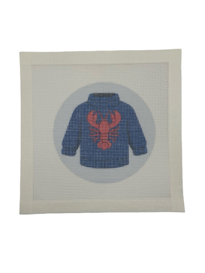 Lobster Sweater - 18 mesh - 4 inch Round - 6 x 6 - Needlepoint Canvas