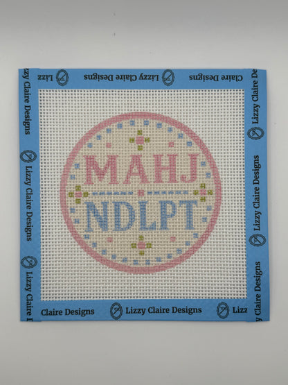MAHJ/NDLPT - 13 mesh - 4 inch Round - 6 x 6 - Needlepoint Canvas
