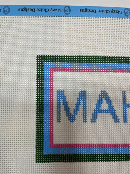 MAHJ (Painted) - 13 mesh - 10.5 x 8.5 - Needlepoint Canvas